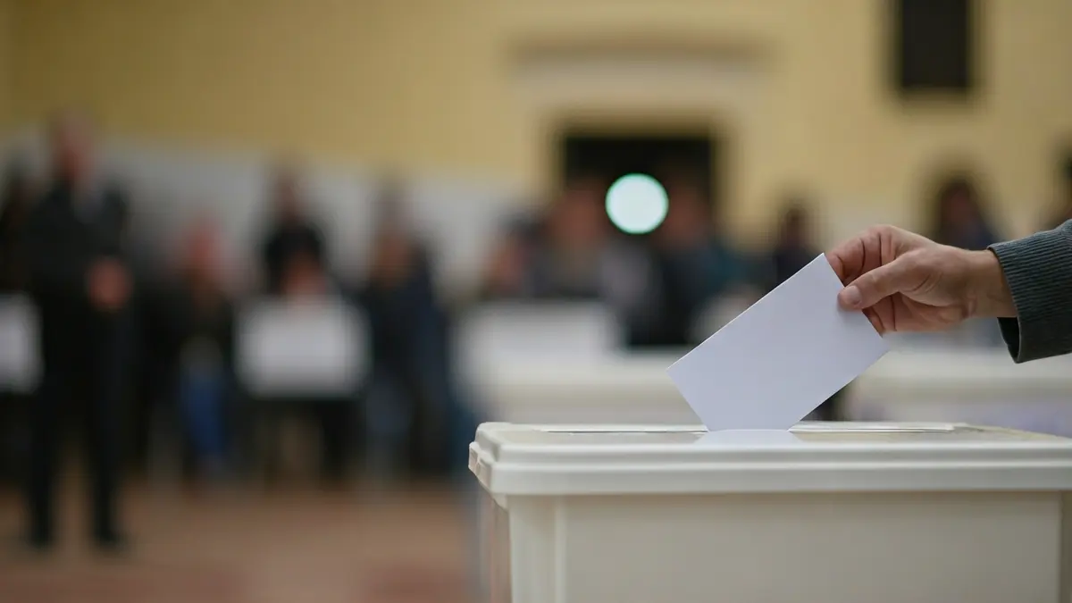 Imagen genérica de una urna electoral con una mano depositando un voto.