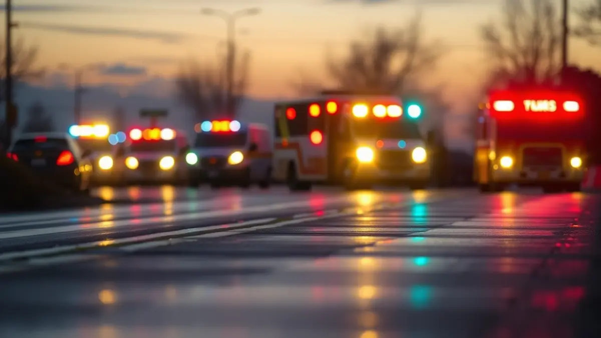 Imagen genérica de luces de emergencia en un lugar de accidente.