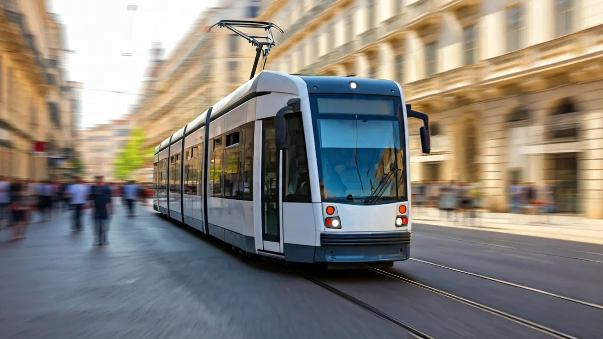 Imagen genérica de un tranvía moderno en una ciudad.
