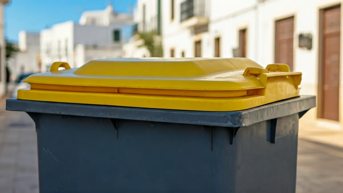 Generic image of a modern waste container on a street in Adra.