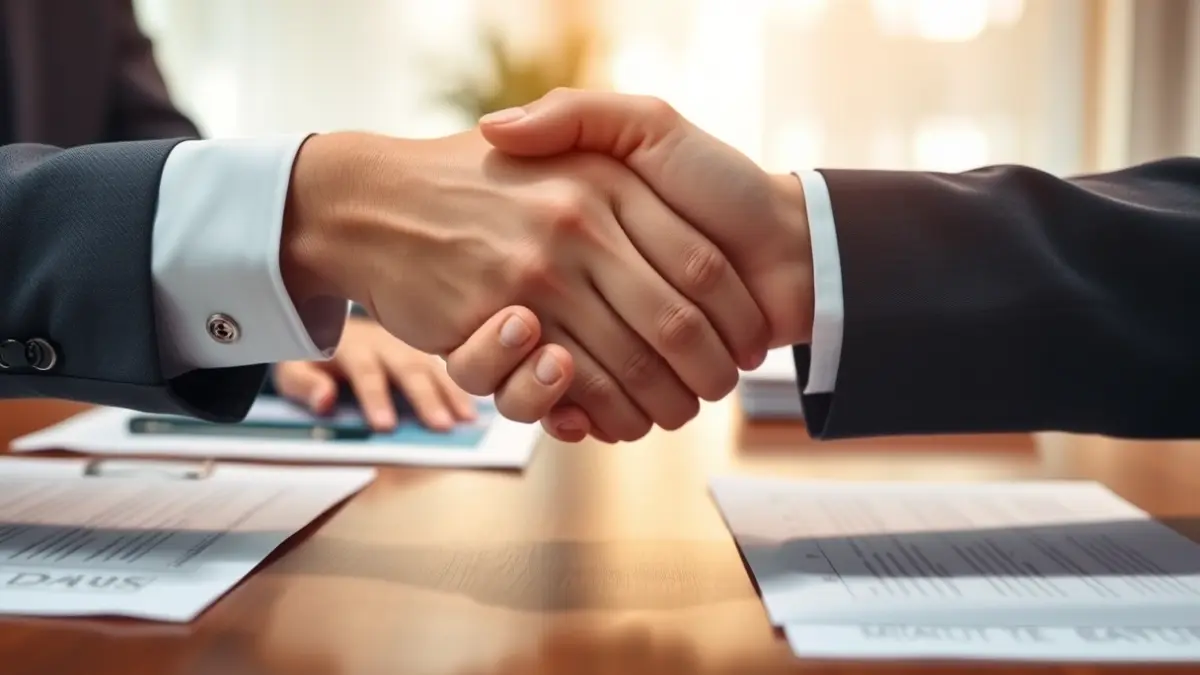 Imagen genérica de un apretón de manos sobre un escritorio, simbolizando un acuerdo.