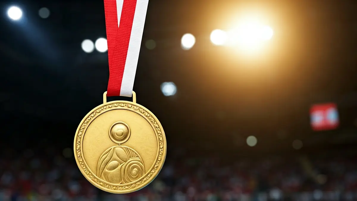 Generic image of a taekwondo belt with a gold medal.