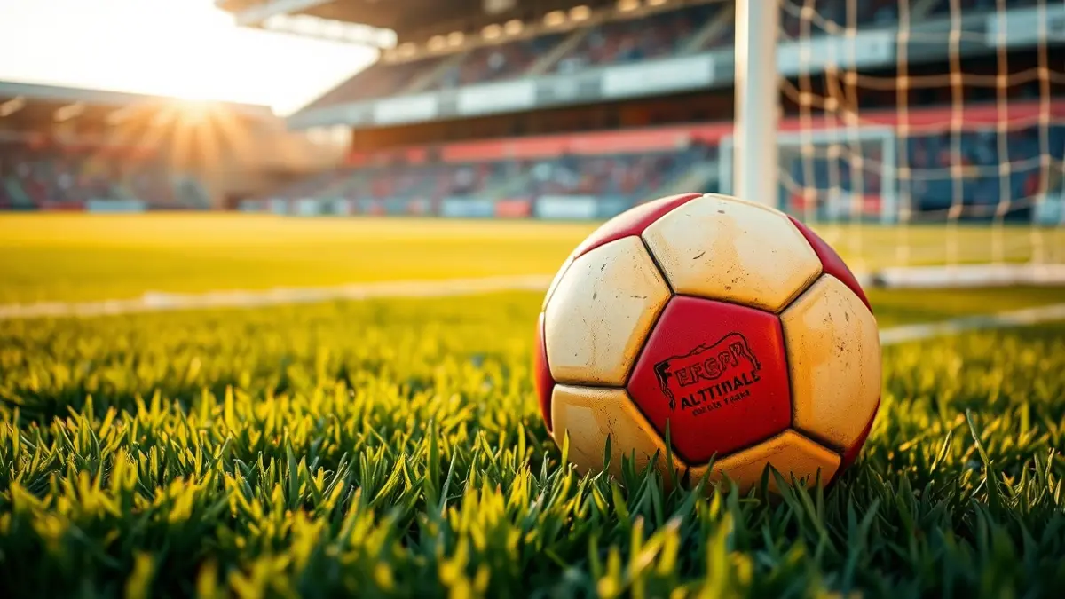 Imagen genérica de un balón de fútbol en el césped de un estadio.
