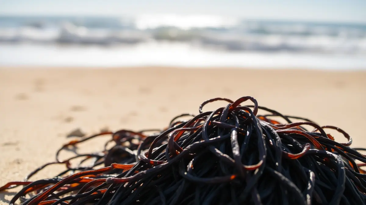 Imagen genérica de algas asiáticas en una playa de Cádiz.
