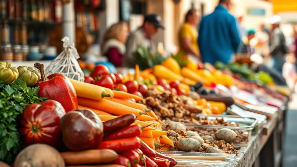 Generic image of fresh produce in a traditional Andalusian market.