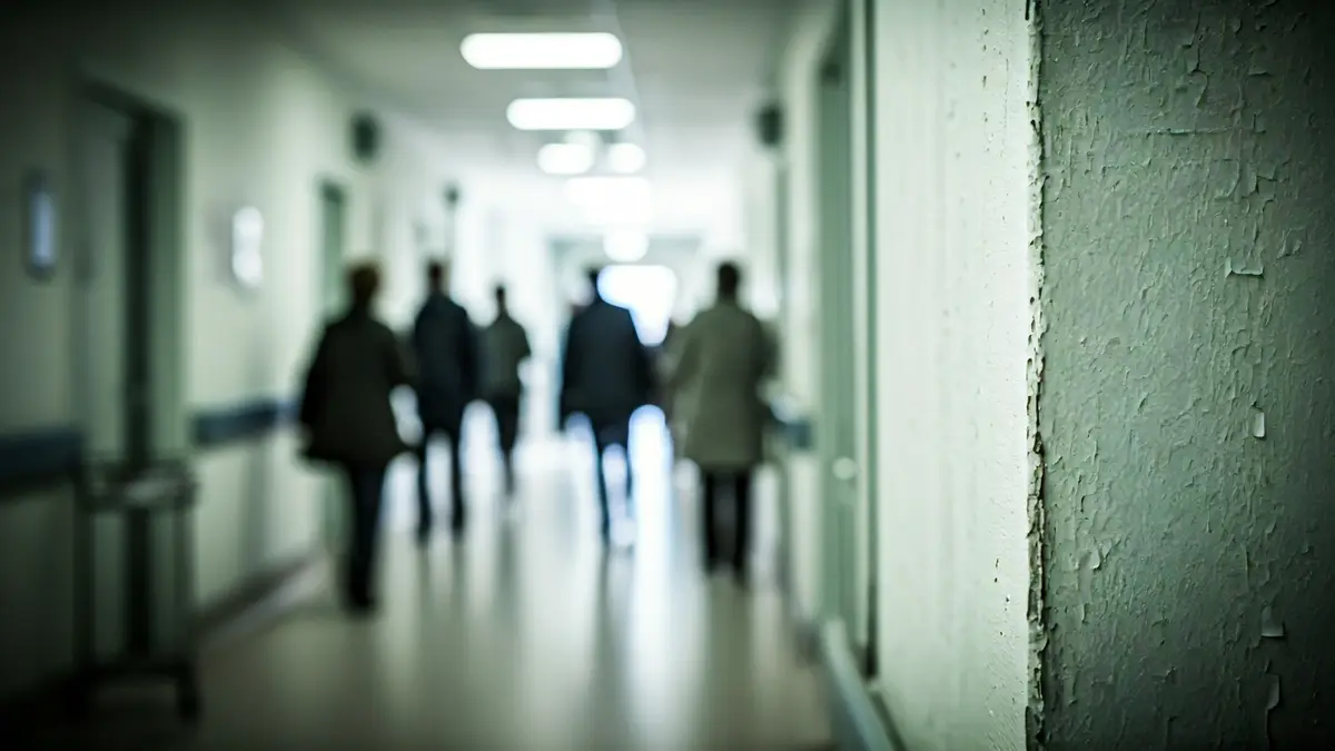 Generic image of a deteriorated wall in a healthcare center, symbolizing the need for renovations.