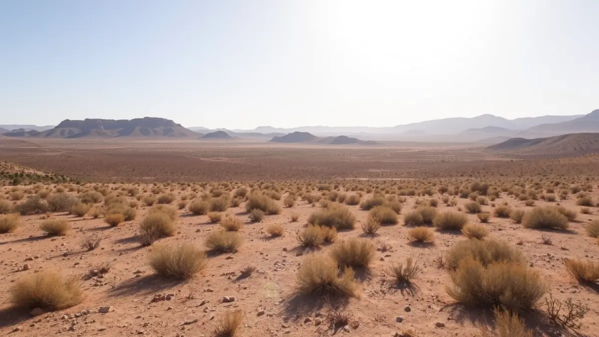 Imagen del desierto de Tabernas en Almería, un paisaje árido que recuerda al Oeste americano.