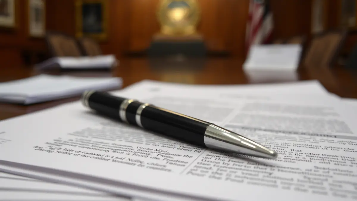 Imagen genérica de documentos oficiales y un bolígrafo sobre una mesa.