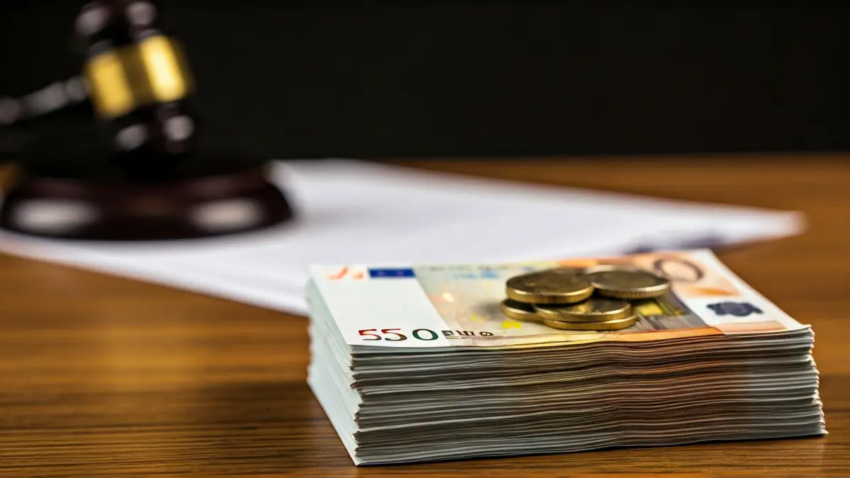 Imagen genérica de dinero y documentos legales, simbolizando una deuda saldada.