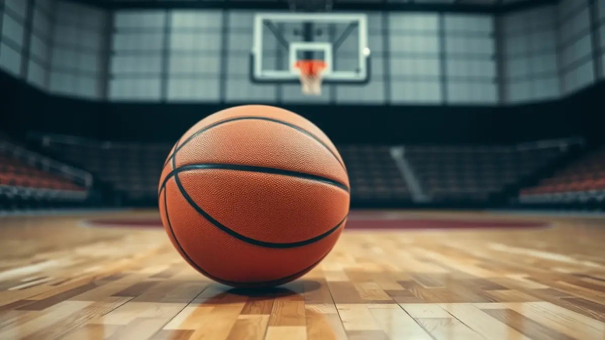Imagen genérica de un balón de baloncesto en una cancha.