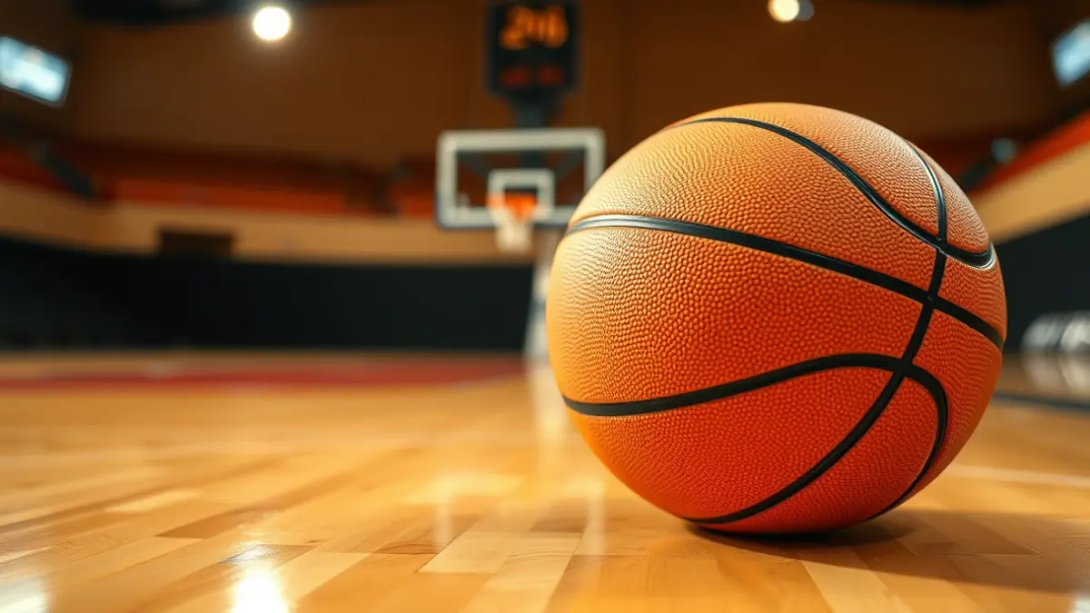Imagen genérica de un balón de baloncesto en una cancha.
