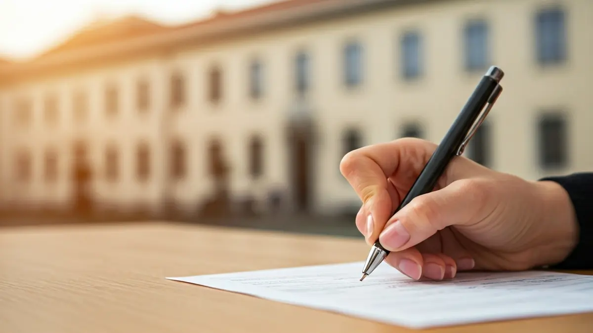 Generic image of a student filling out a university application form.