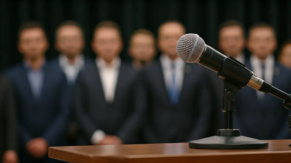 Imagen genérica de un micrófono en un atril, simbolizando un anuncio político.