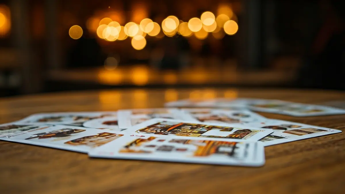 Image of a card game with illustrations of local characters, gastronomy, and heritage.