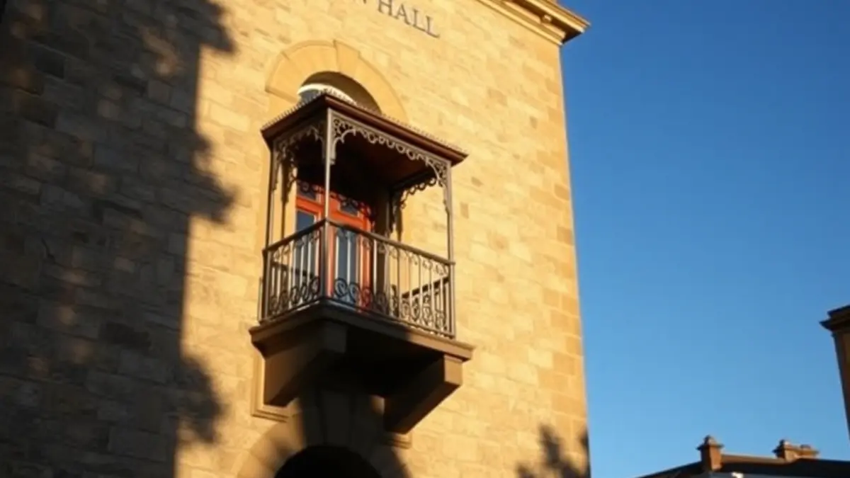 Facade of Armilla town hall under sunlight.
