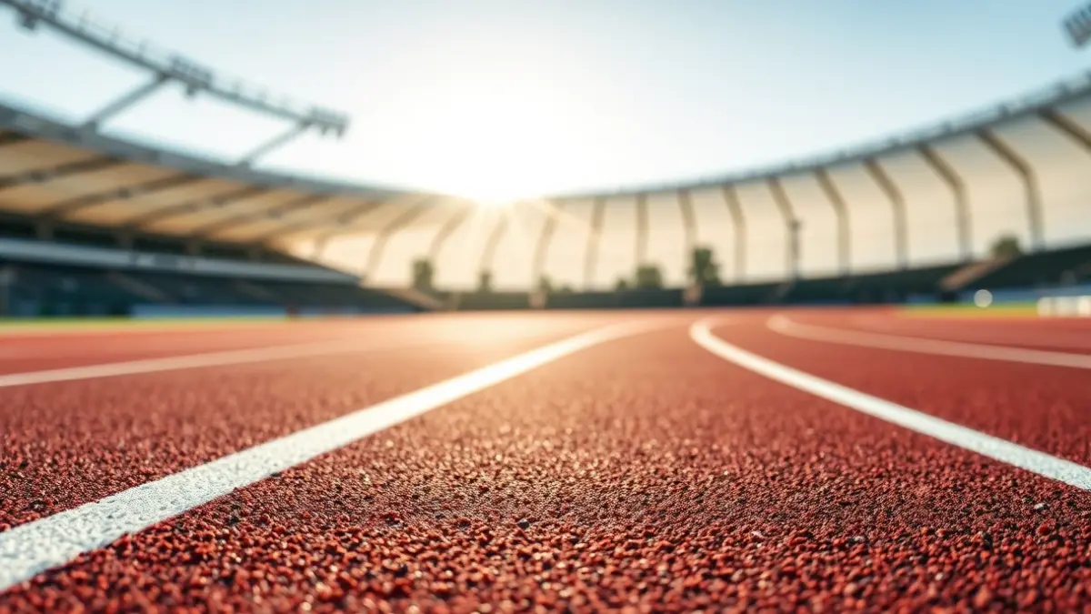 Imagen genérica de una pista de atletismo con líneas de carril.