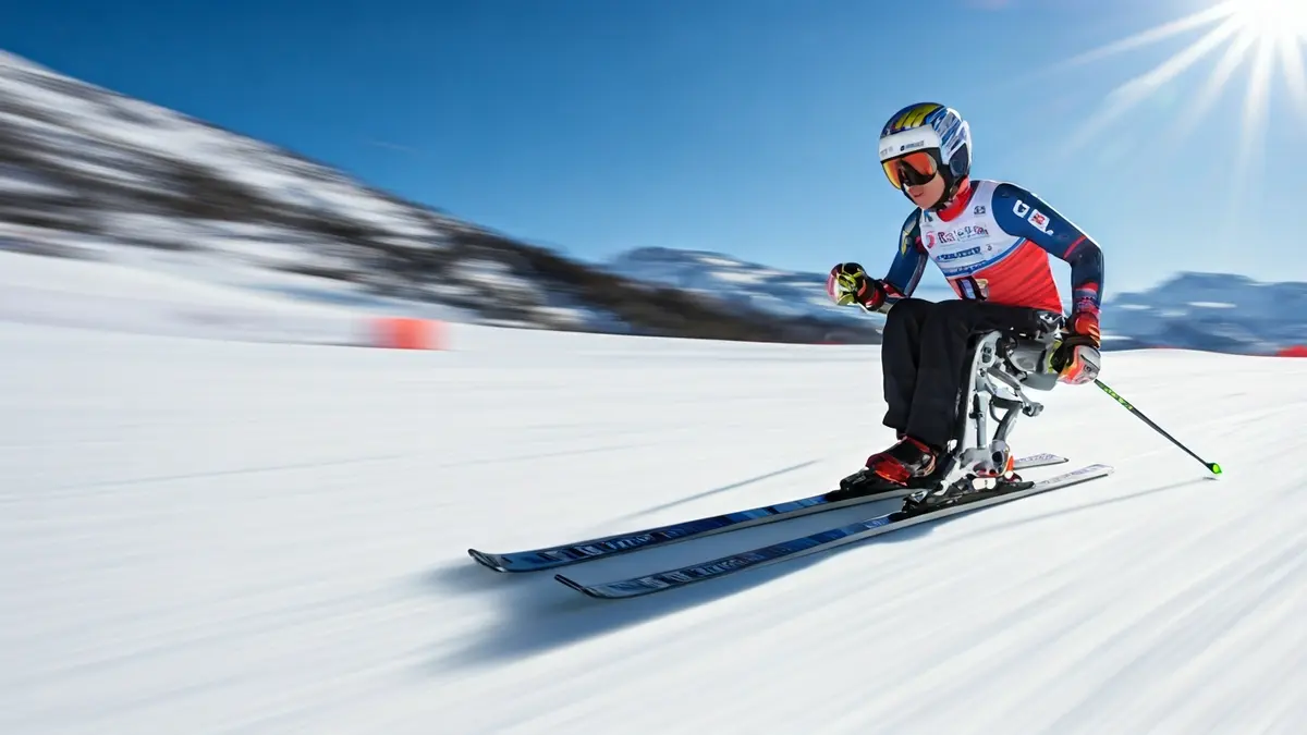 Generic image of a para-alpine ski on snow.