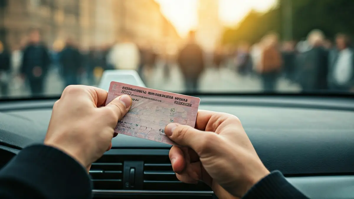 Imagen genérica de un carné de conducir en manos de un joven.