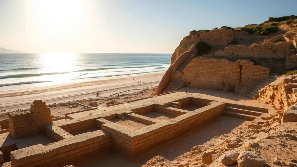 Roman ruins of Baelo Claudia next to Bolonia beach in Tarifa.