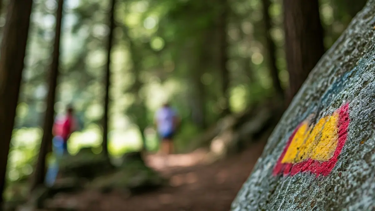 Image of graffiti on a natural surface in a forest environment