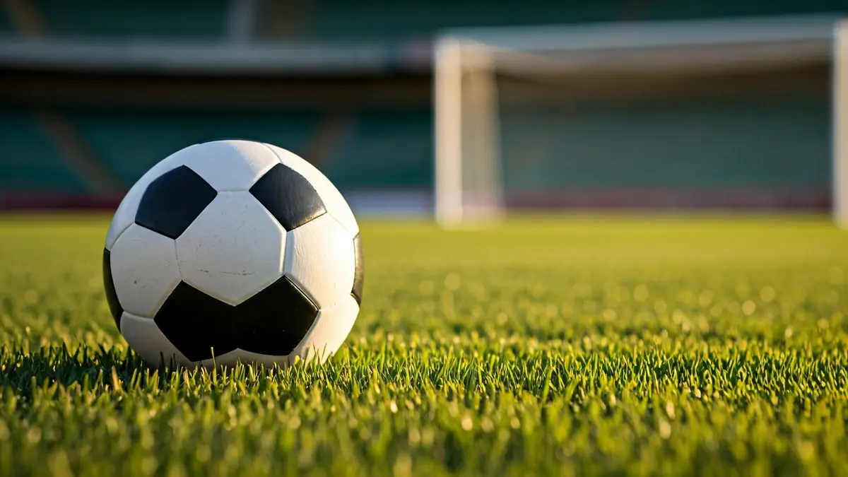 Imagen genérica de un balón de fútbol en el césped de un estadio.