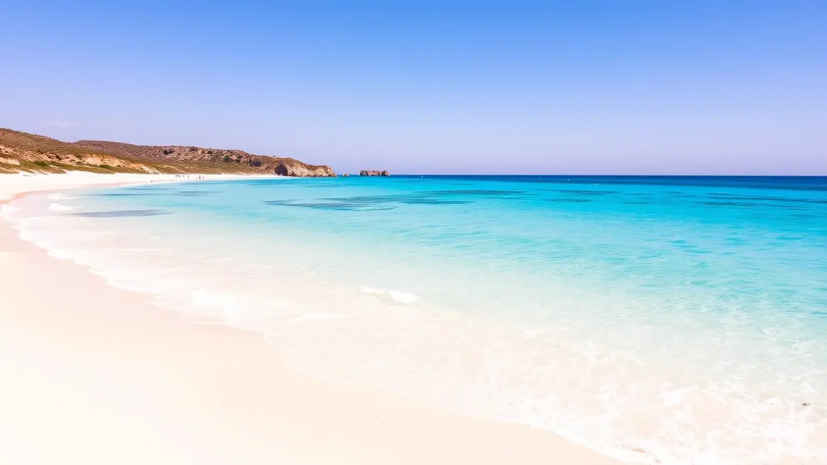 Imagen genérica de una playa de arena blanca y aguas cristalinas en la costa de Cádiz.