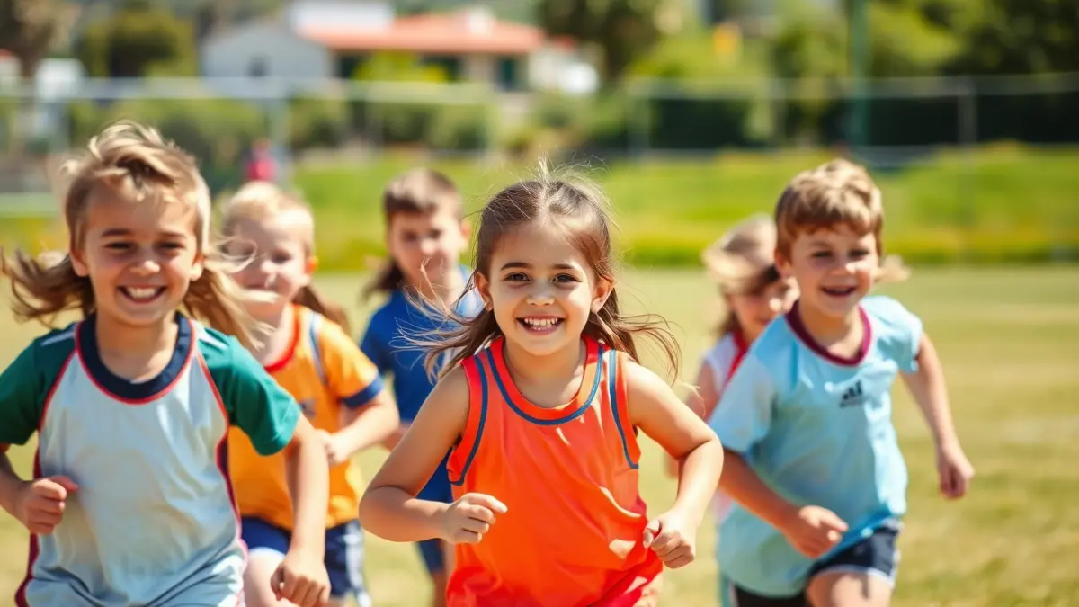 Imagen genérica de niños participando en una competición deportiva al aire libre.