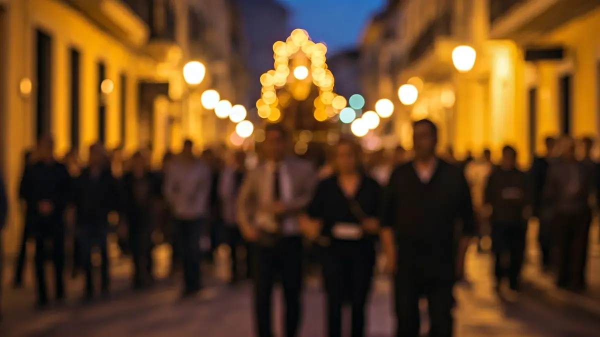 Generic image of a festive street during a celebration in a Mediterranean city.