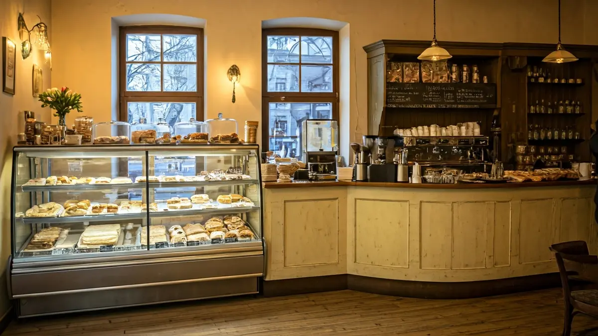 Generic image of a cafe bar with breakfast and tapas.