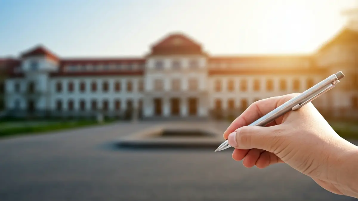 Generic image of a student filling out a university admission form.