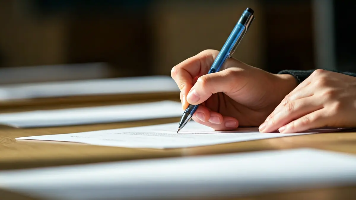 Generic image of a student taking a university entrance exam.