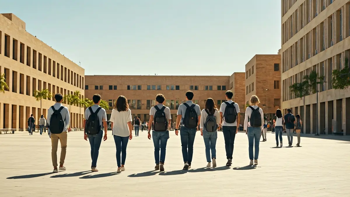 Generic image of university students on a campus.