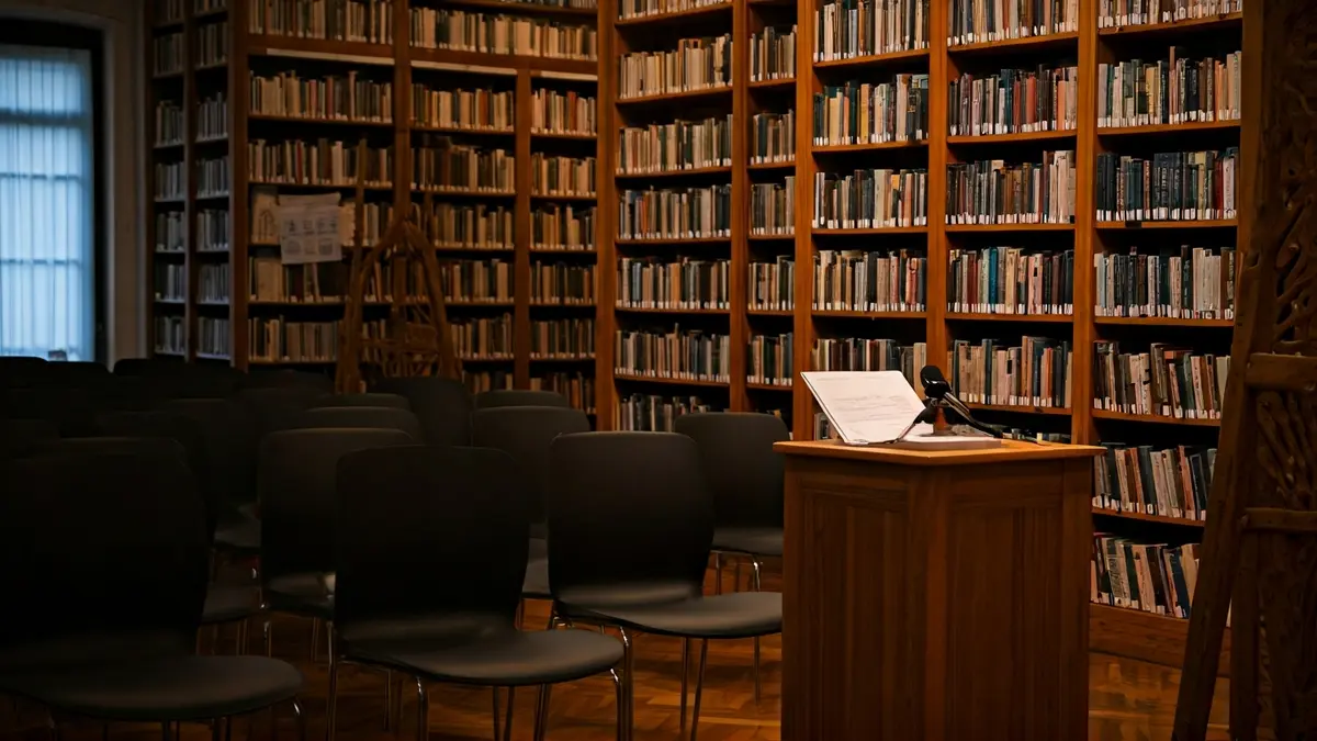 Imagen genérica de un escenario íntimo para un concierto acústico o presentación cultural.