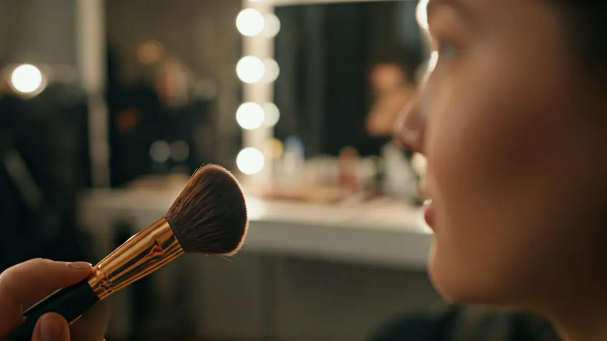 Imagen genérica de una maquilladora aplicando maquillaje en un rostro.