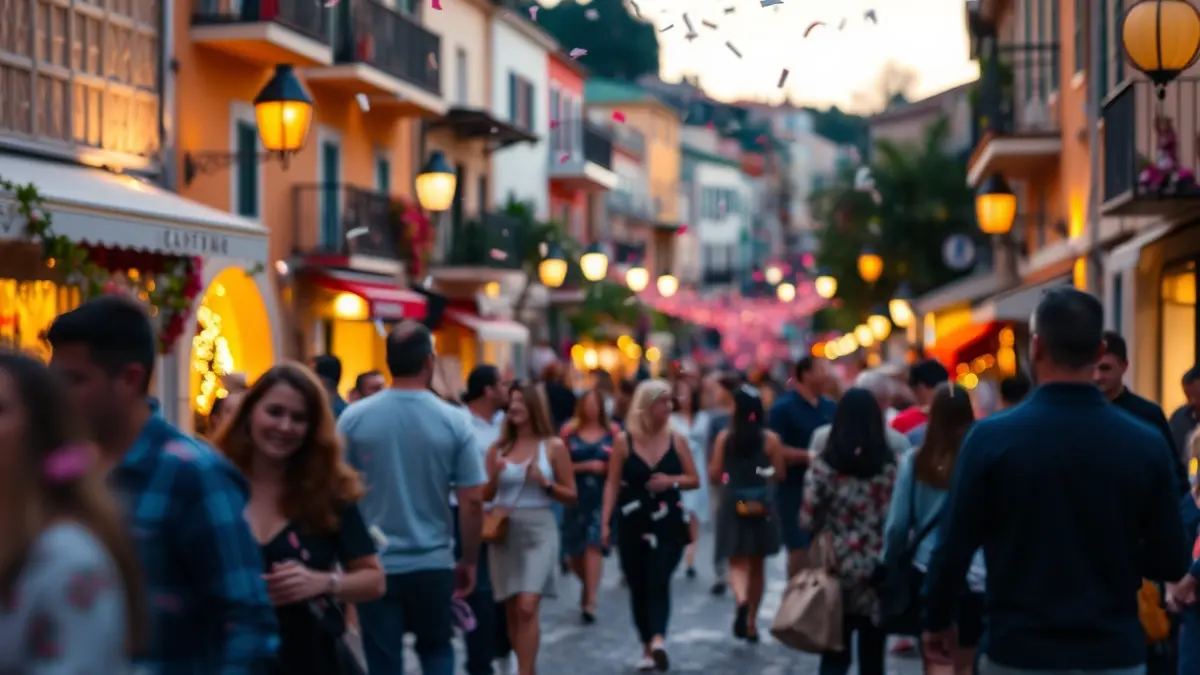 Generic image of a spring festival in a Mediterranean city.