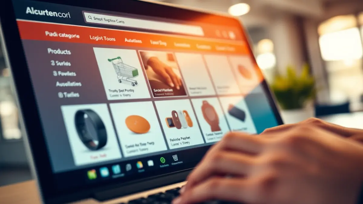 Generic image of a website interface with products and a shopping cart.