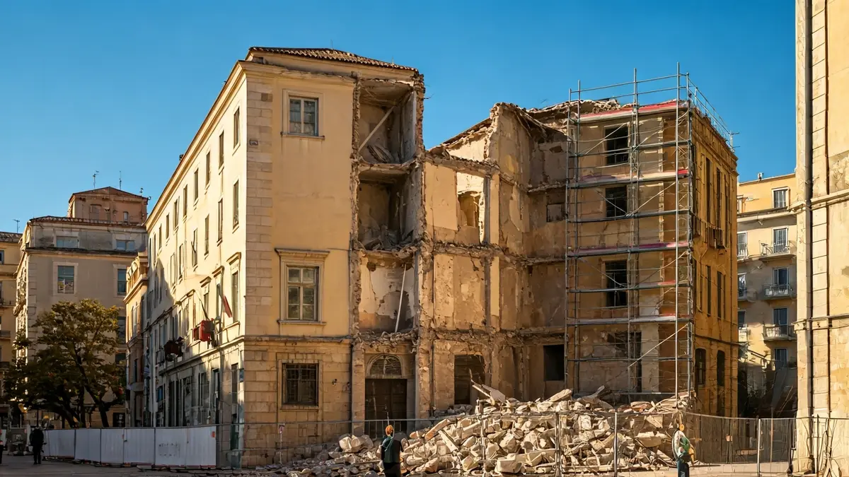 Demolition of a historic building in Algeciras