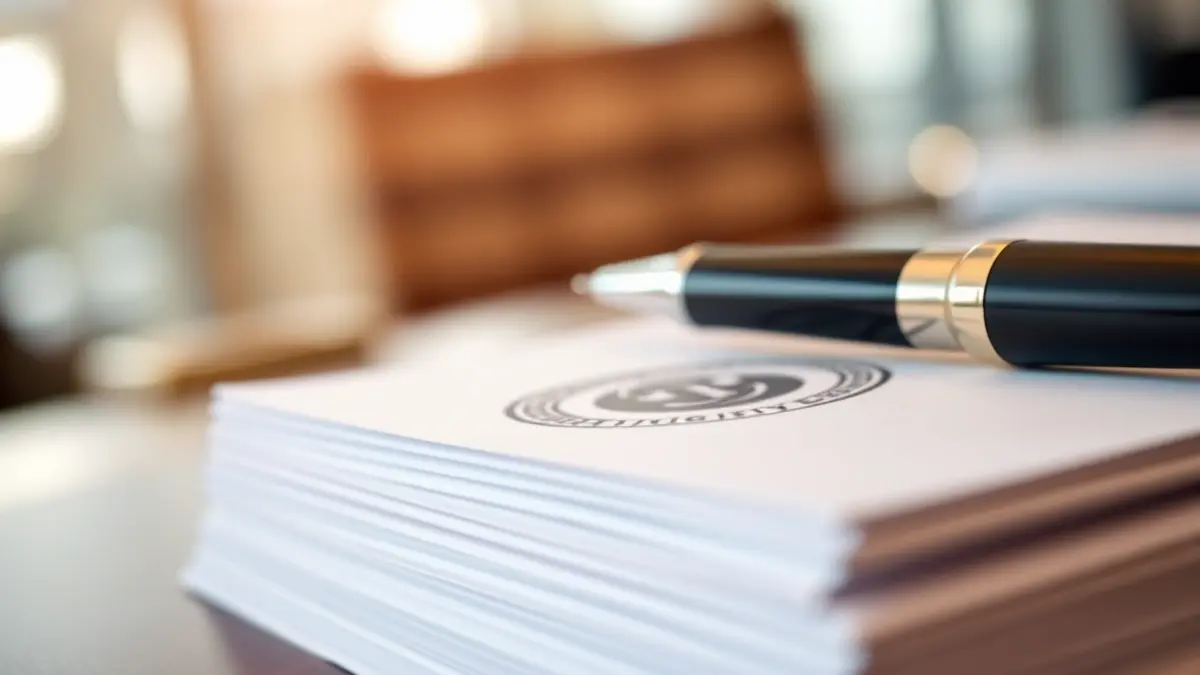 Generic image of official documents and a pen, symbolizing legal procedures.