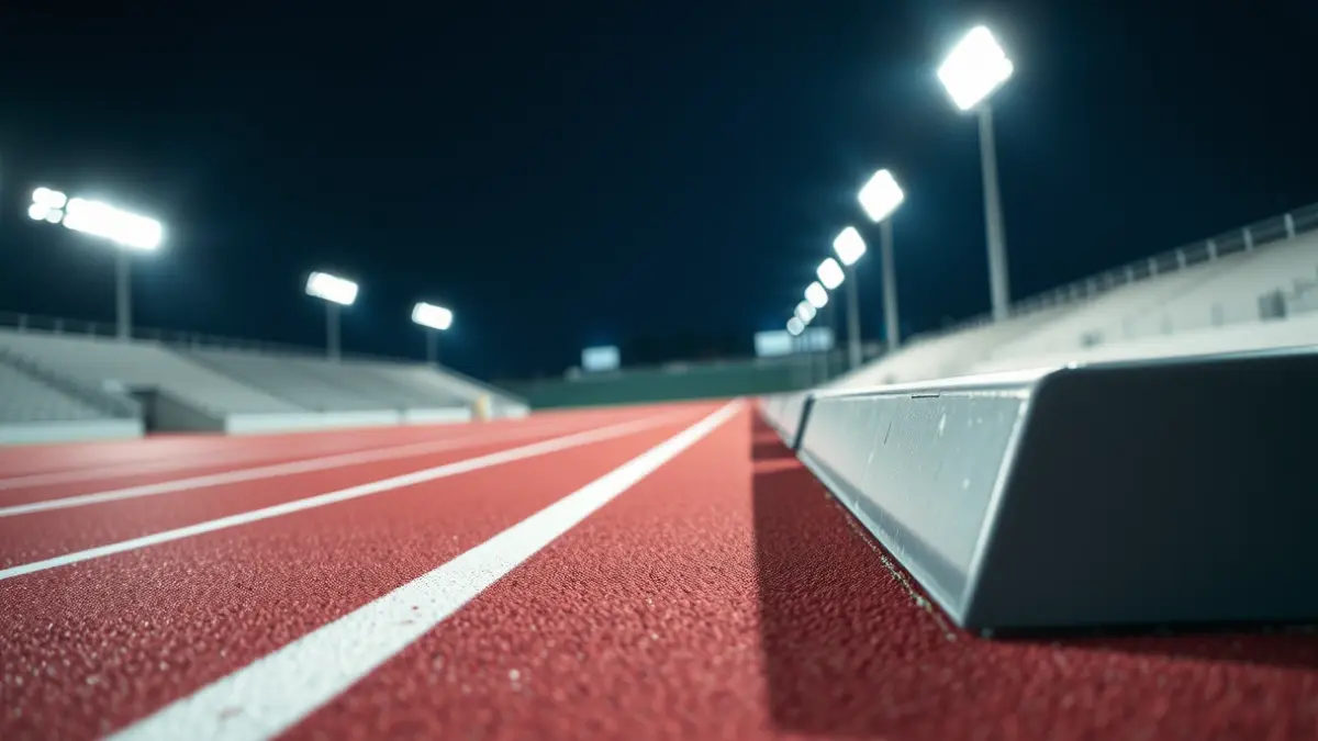 Imagen genérica de un bloque de salida en una pista de atletismo.