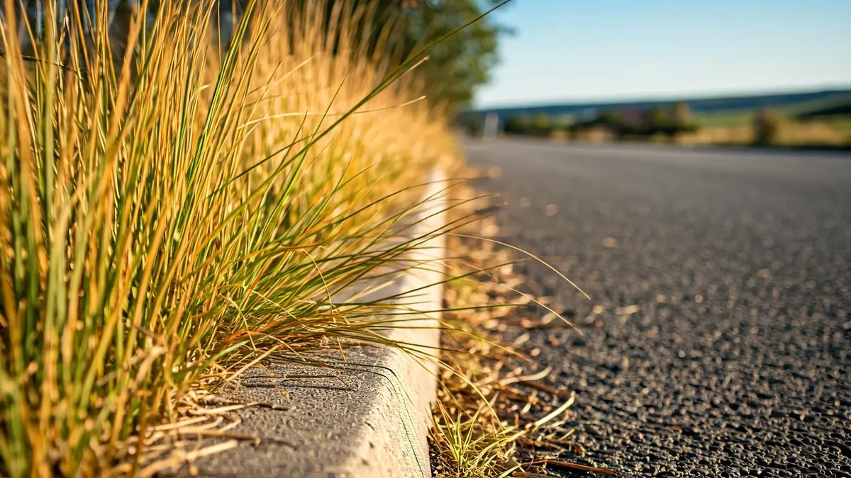 Imagen genérica de vegetación seca en una cuneta, simbolizando la prevención de incendios.