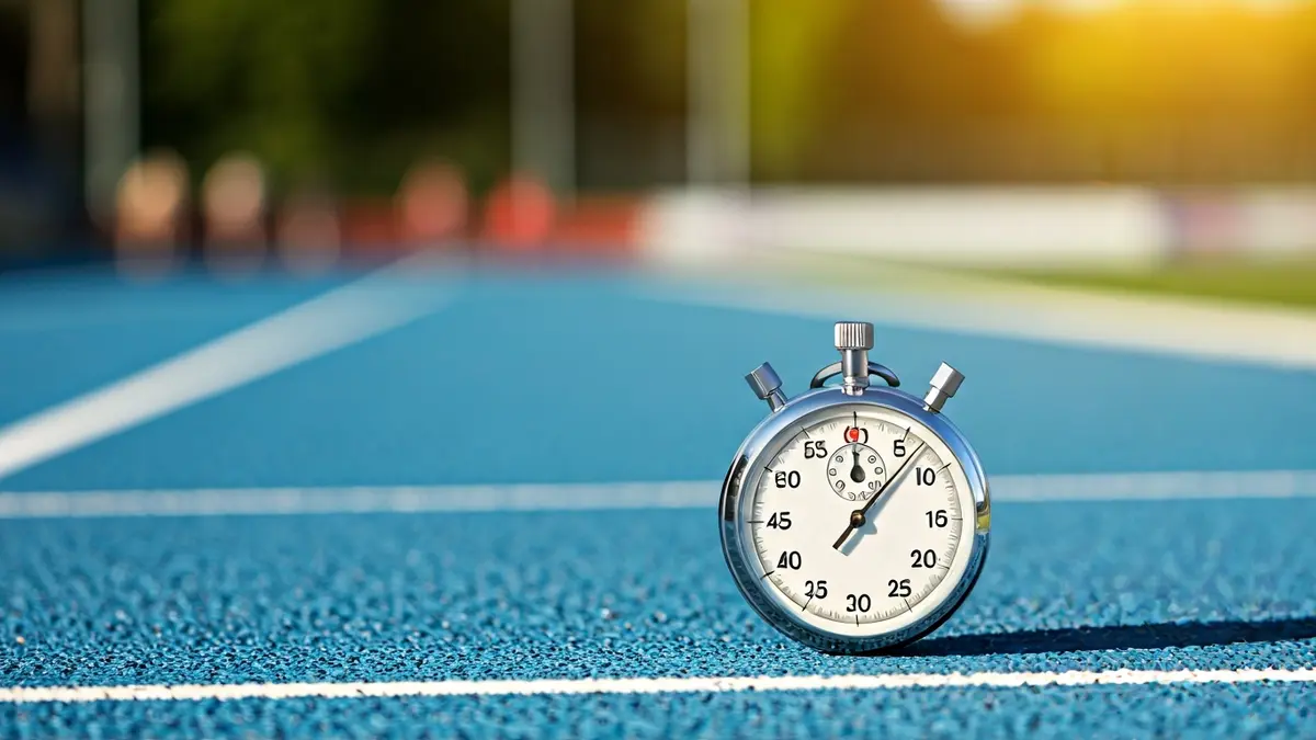 Imagen genérica de un cronómetro en una pista de atletismo, simbolizando pruebas físicas.