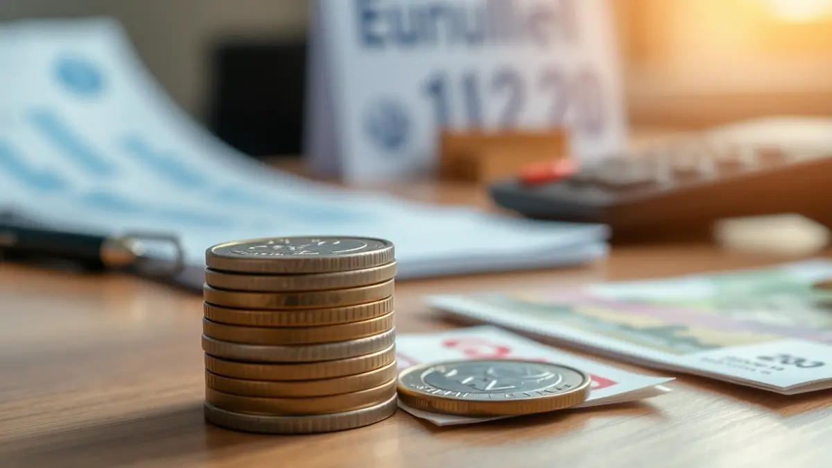 Generic image of money and financial documents, representing municipal collection.