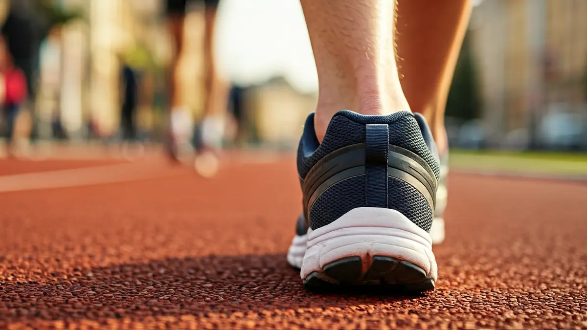 Generic image of running shoes on an athletic track.