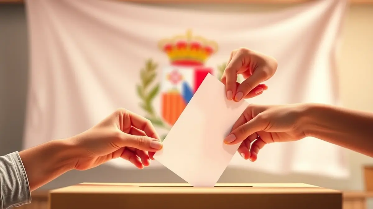 Imagen genérica de una urna electoral con la bandera andaluza de fondo.