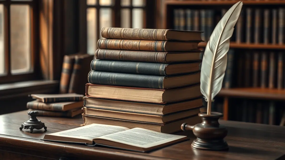 Imagen genérica de libros antiguos de leyes y una pluma, evocando un ambiente de estudio legal histórico.