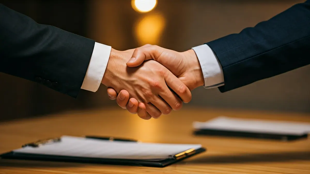 Imagen genérica de dos manos estrechándose sobre un escritorio, simbolizando un acuerdo o desacuerdo.