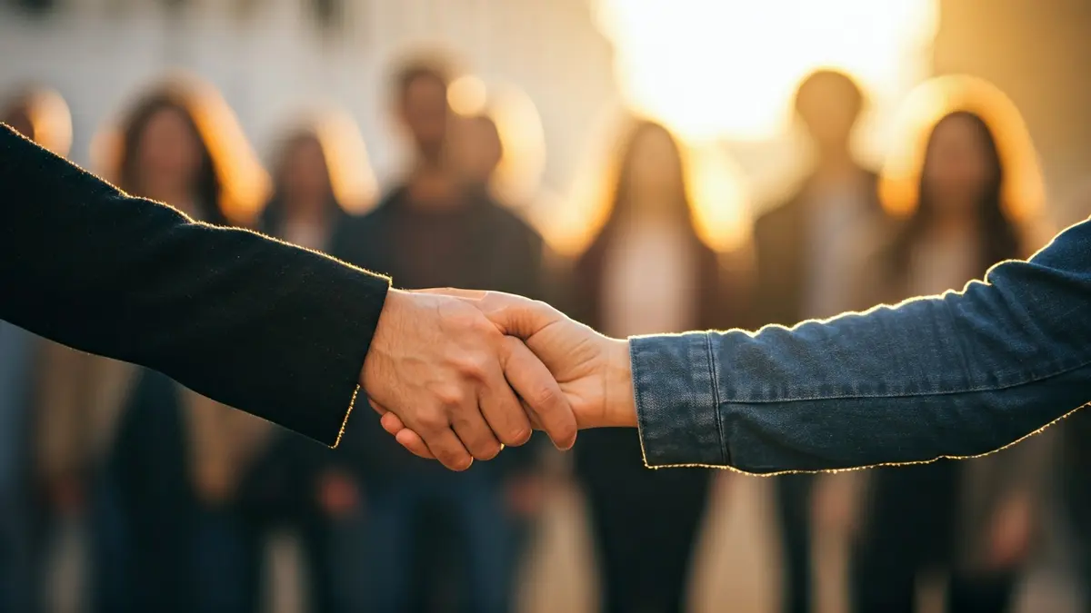 Generic image of intertwined hands, symbolizing social support and assistance.