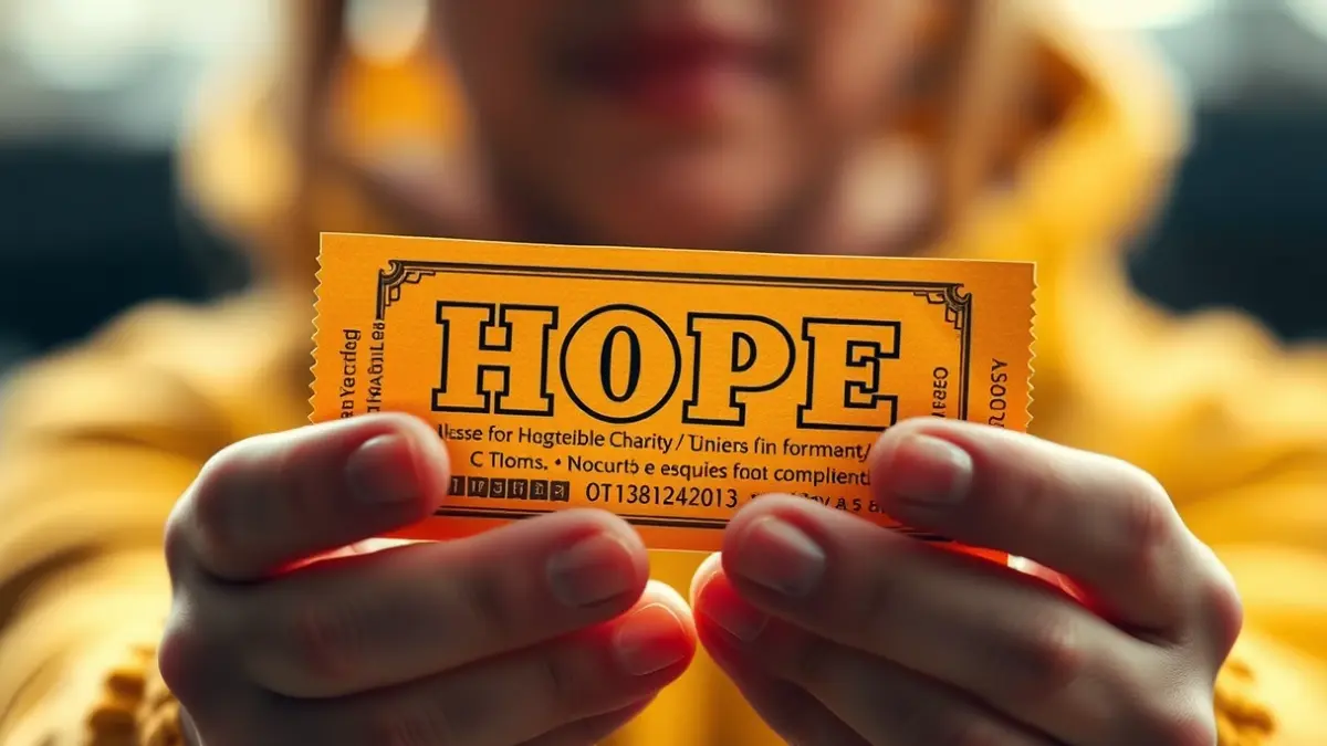 Generic image of a golden lottery ticket, symbolizing hope and collaboration.