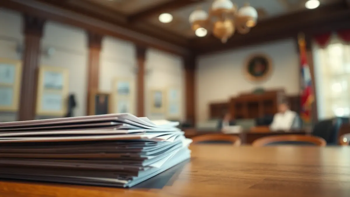 Generic image of administrative documents stacked on a desk, symbolizing the workload in a public office.
