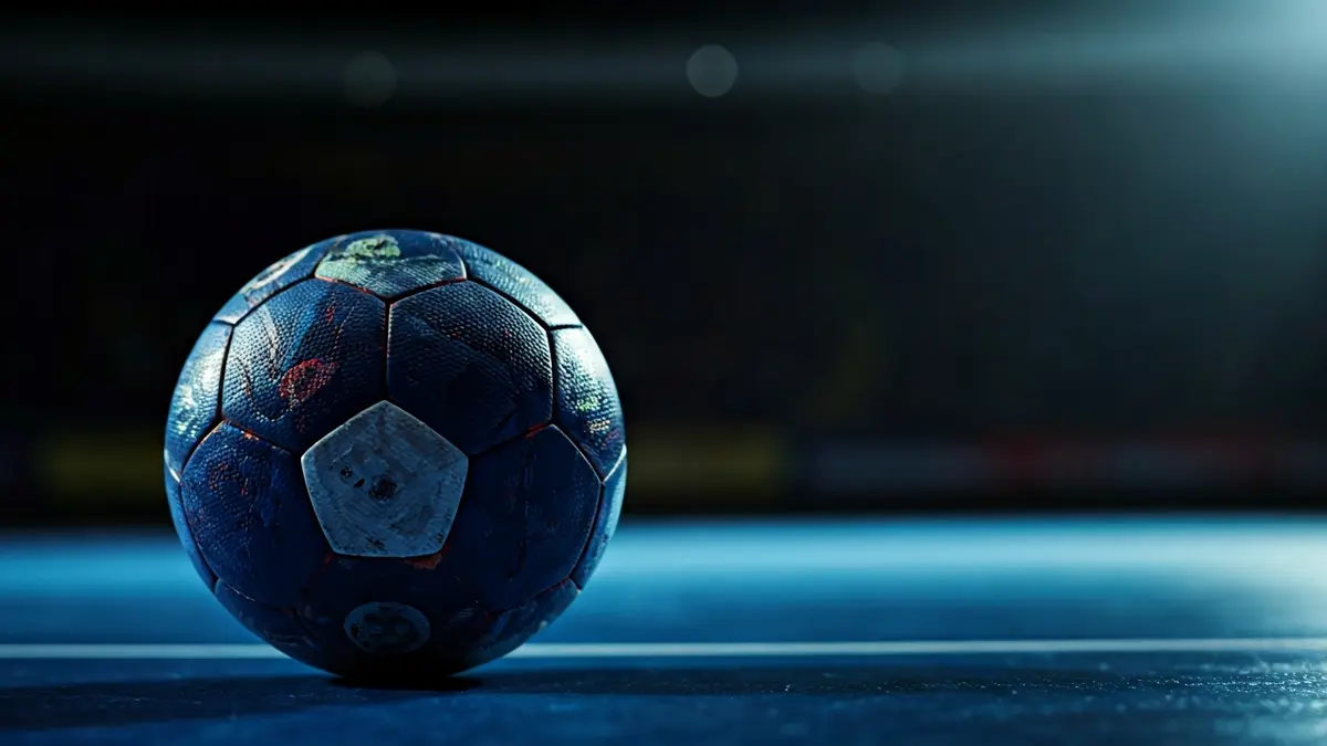 Generic image of a handball on the court.